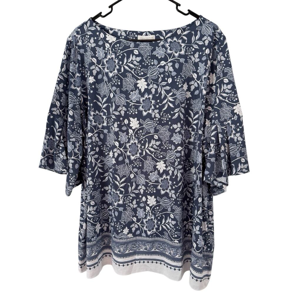 Charter Club Floral Pullover Stretchy Top Women’s Size 3X